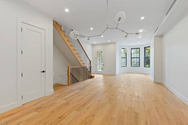 interior space with light wood-type flooring