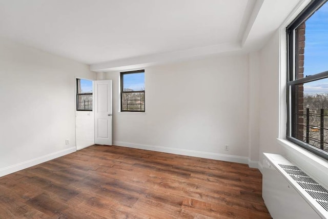 empty room featuring dark hardwood / wood-style floors