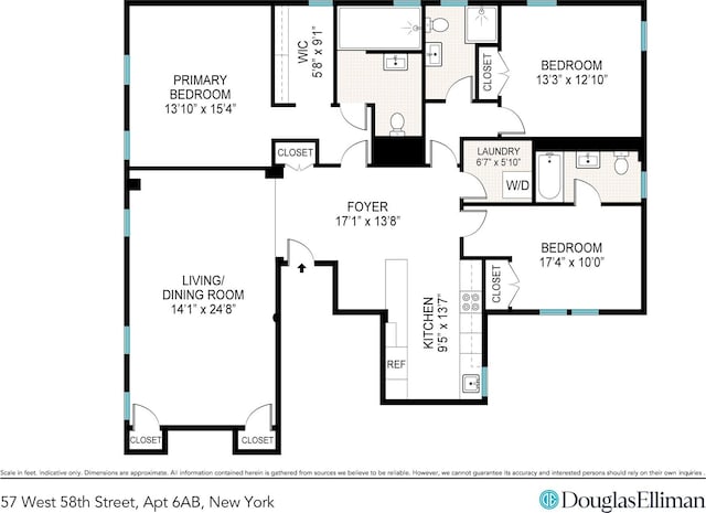 57 W 58th St Unit 6Ab, New York City, NY 10019 - view of room layout