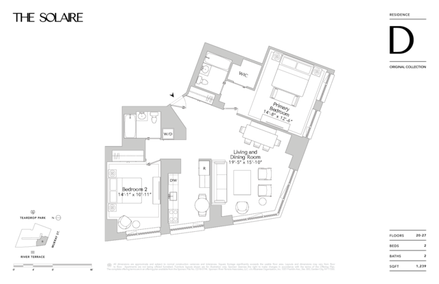 20 River Ter Unit 20D, New York City, NY 10282 - view of room layout