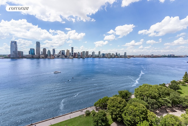 water view with a view of city