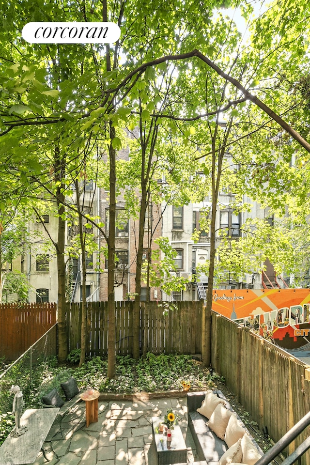 view of patio with a fenced backyard