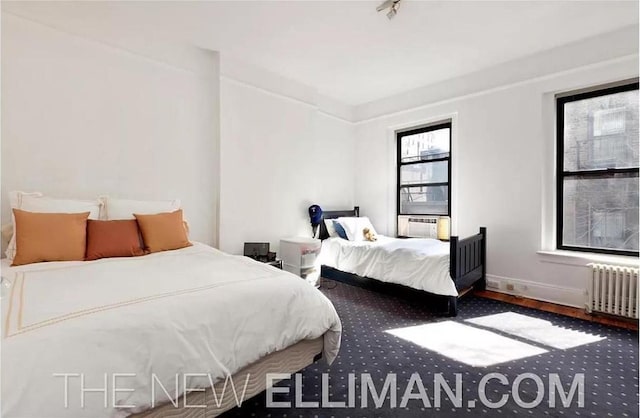 bedroom with radiator