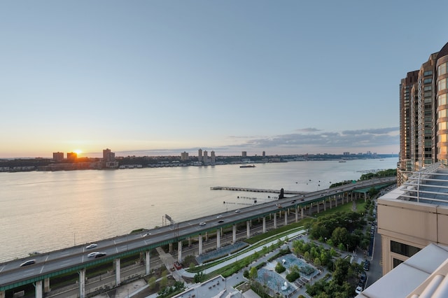 water view with a view of city