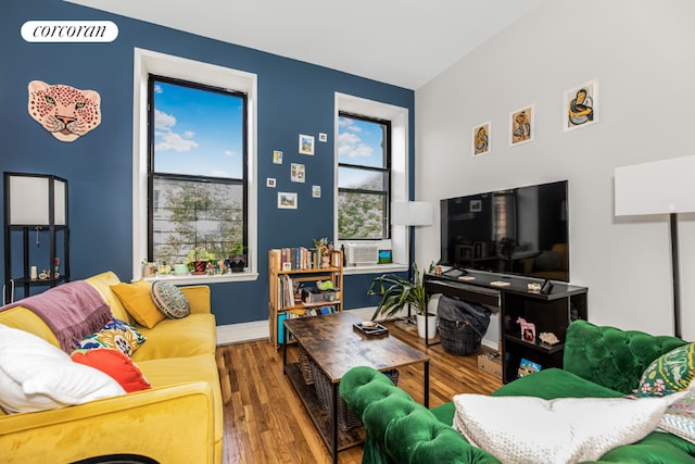 living room featuring wood-type flooring