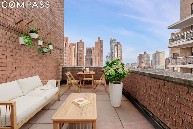 balcony featuring an outdoor hangout area