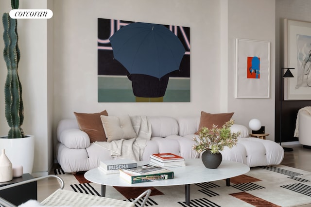 living room featuring wood-type flooring