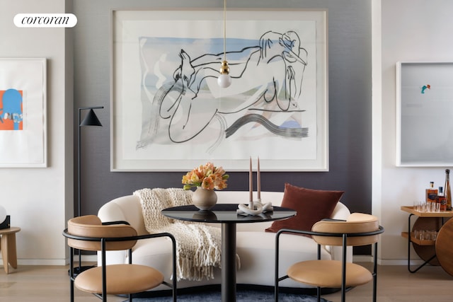 dining room featuring light hardwood / wood-style floors