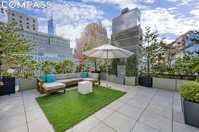 53 Leonard St Ph, Ph, New York City, NY 10013 - view of patio featuring a view of city and an outdoor hangout area