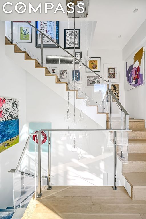 53 Leonard St Ph, Ph, New York City, NY 10013 - stairs with wood finished floors