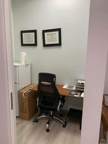 office space featuring light hardwood / wood-style flooring