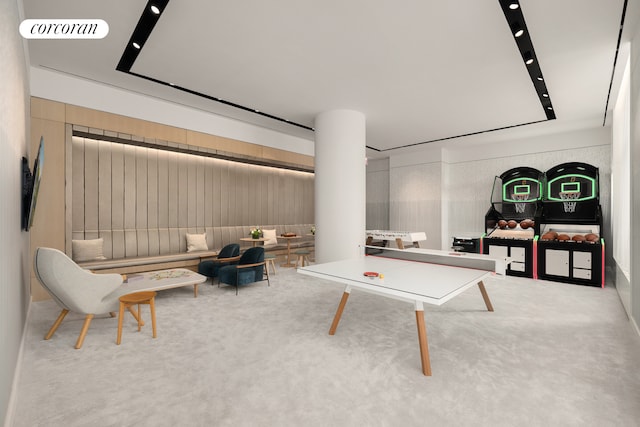 430 E 58th St Unit 19B, New York City, NY 10022 - recreation room featuring carpet floors