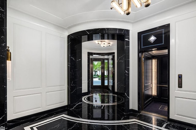 entryway with ornamental molding