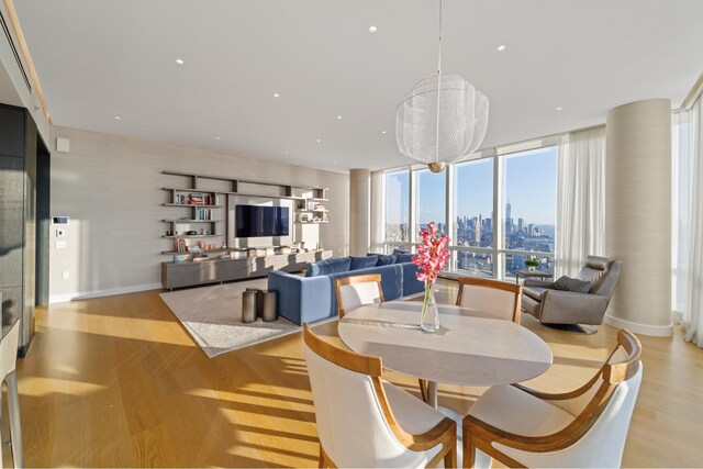 dining room featuring light hardwood / wood-style flooring