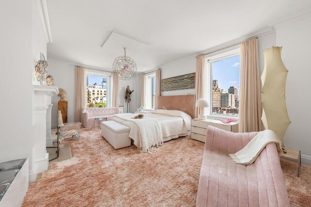 bedroom featuring ornamental molding