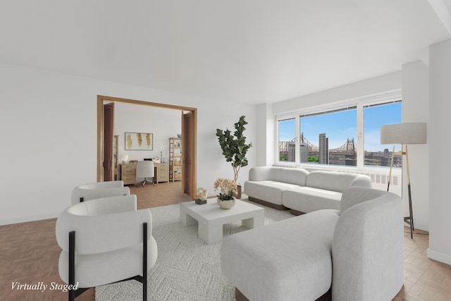45 Sutton Pl S Unit 17Fspl, New York City, NY 10022 - living room with an office area
