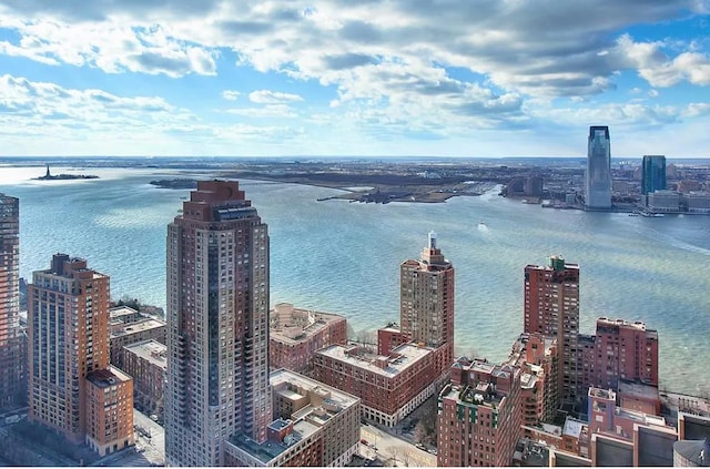 property view of water featuring a city view