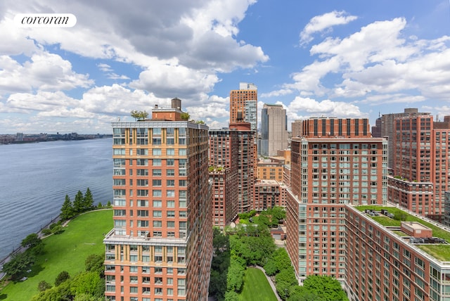 view of city featuring a water view