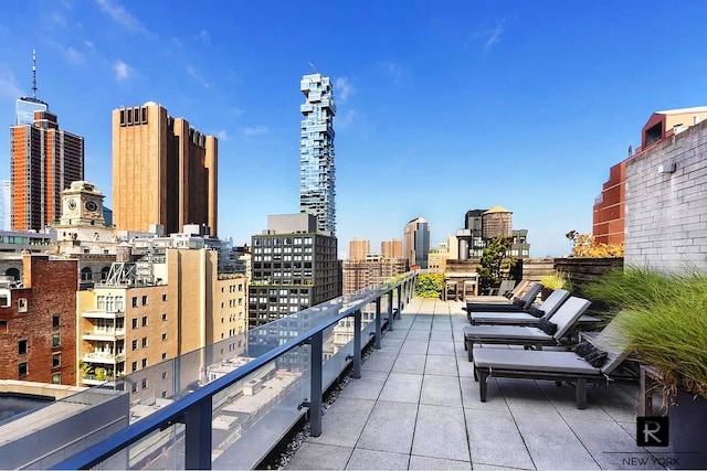 view of patio featuring a city view