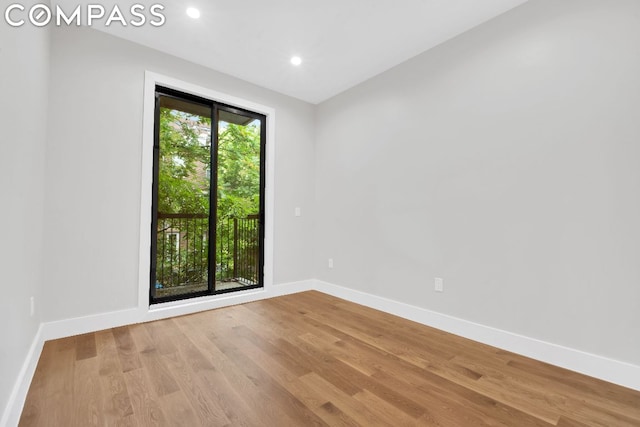 empty room featuring a wealth of natural light and light wood-type flooring