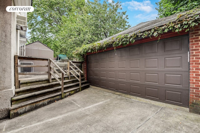 view of garage