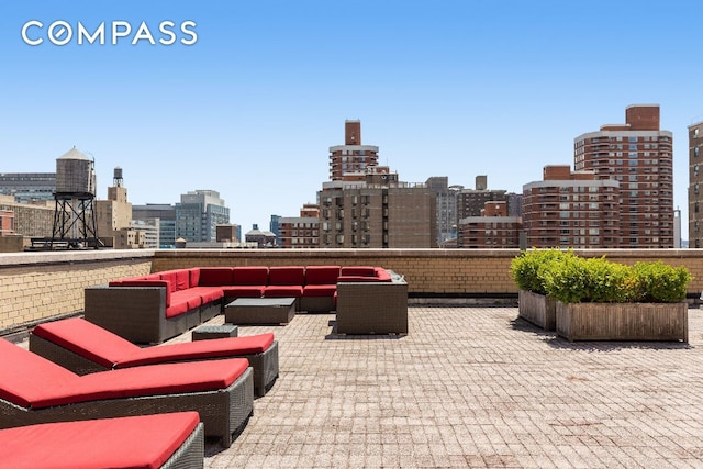 view of patio featuring an outdoor hangout area