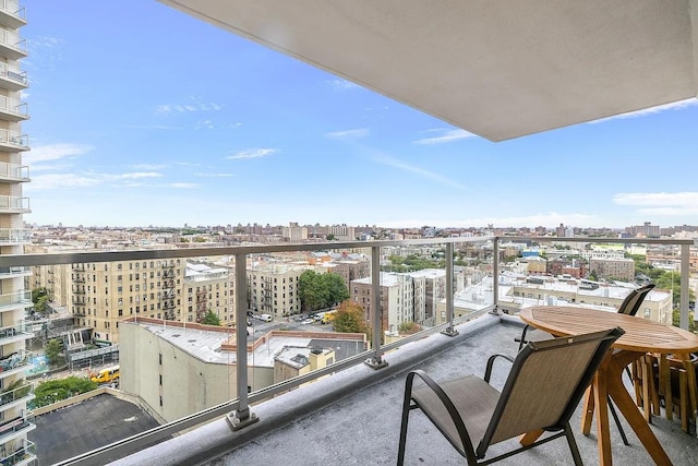 balcony with a view of city