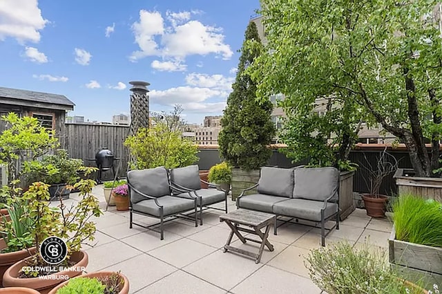 view of patio with an outdoor living space