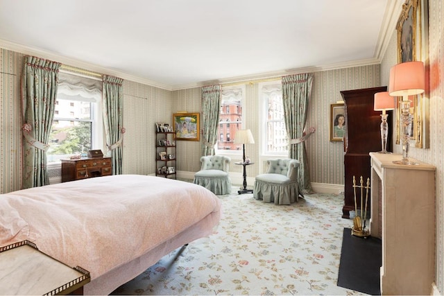 bedroom featuring ornamental molding