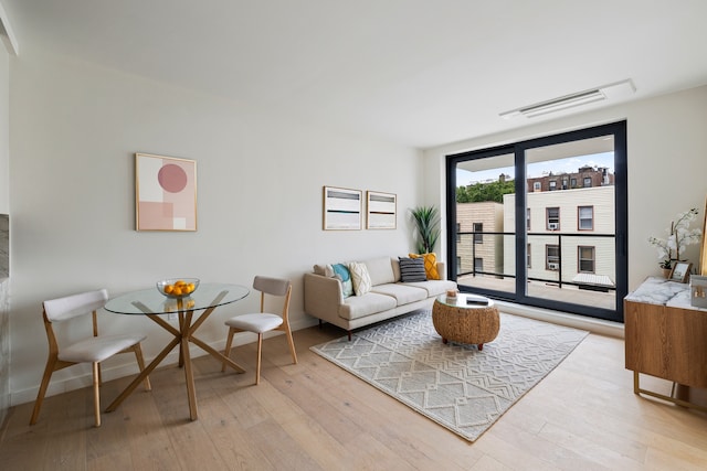 232 Eckford St Unit 3-R, New York City, NY 11222 - living area featuring light wood-style flooring and baseboards