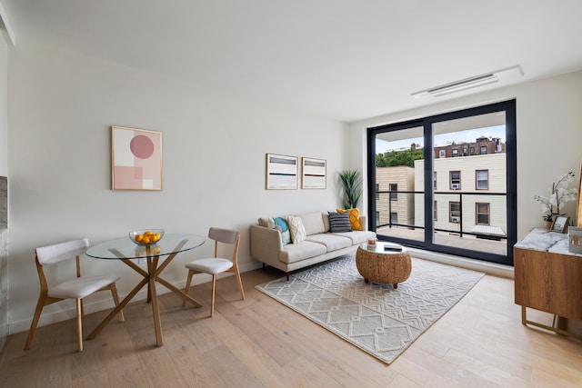 232 Eckford St Unit 3-R, New York City, NY 11222 - living room featuring light wood finished floors and baseboards