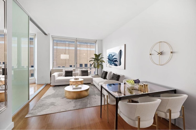 living room with wood-type flooring