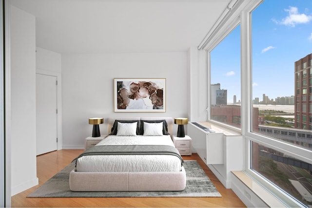 bedroom featuring light hardwood / wood-style floors