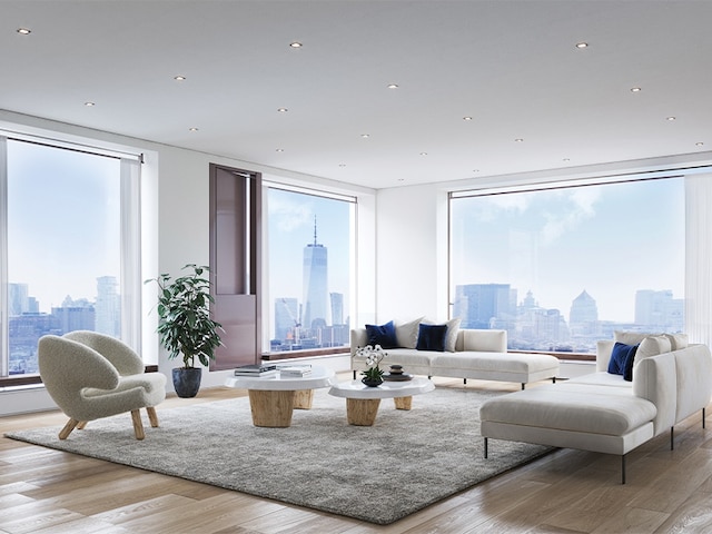 251 W 14th St Unit 9-B, New York City, NY 10011 - living room with light hardwood / wood-style floors