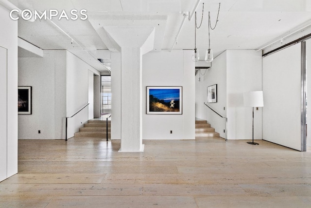 interior space featuring light wood-type flooring