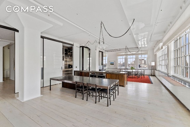 dining room featuring light hardwood / wood-style floors