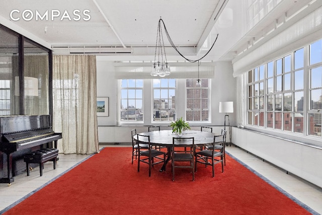 dining room featuring an inviting chandelier