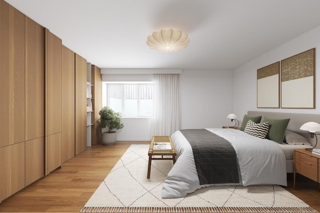 bedroom featuring light hardwood / wood-style flooring