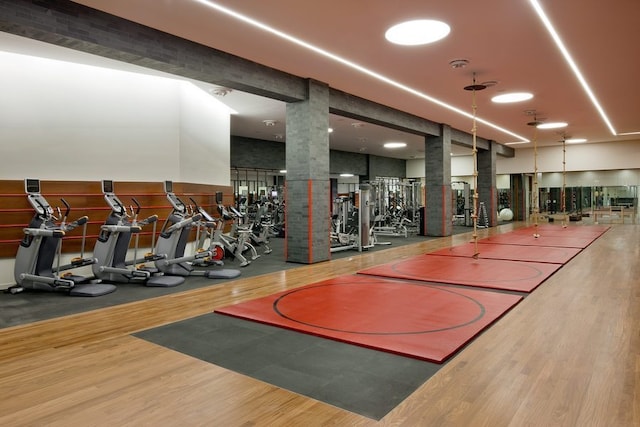 interior space featuring wood finished floors
