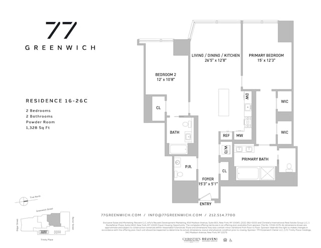 77 Greenwich St Unit 26C, New York City, NY 10006 - room layout