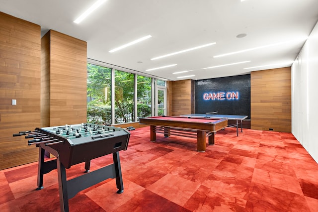 50 Riverside Blvd Unit 15-M, New York City, NY 10069 - game room with billiards table and wooden walls