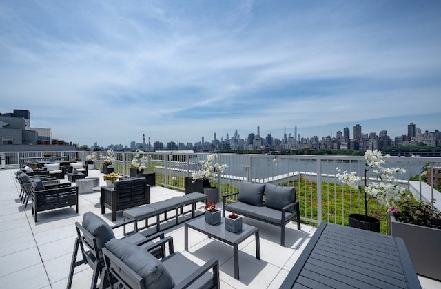 30-05 Vernon Blvd Ph-I, Ph-I New York City, NY 11102 - view of patio with outdoor lounge area and a view of skyline