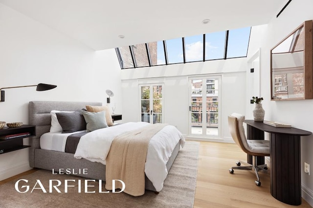 bedroom with light hardwood / wood-style flooring