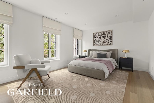 bedroom featuring light hardwood / wood-style flooring