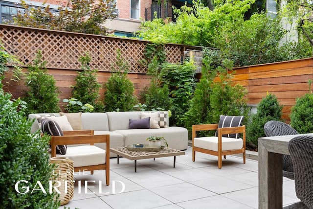 view of patio / terrace featuring an outdoor hangout area