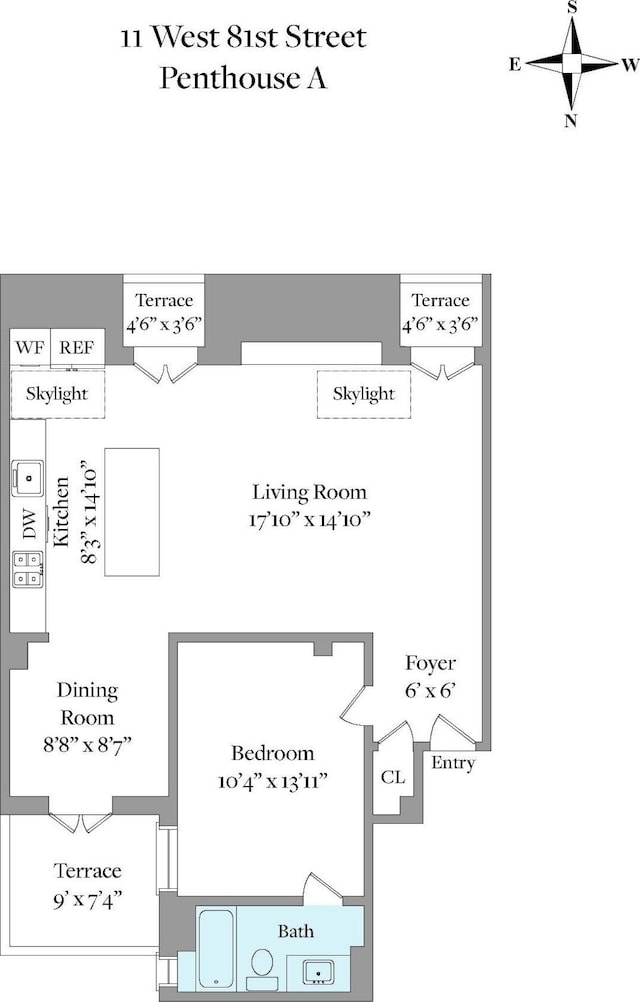 11 W 81st St Pha, Pha, New York City, NY 10024 - floor plan / room layout