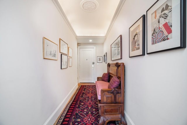 corridor with ornamental molding