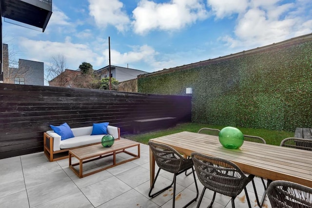 view of patio / terrace with an outdoor hangout area