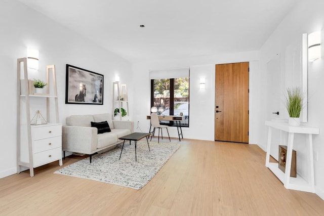 living room with light wood-type flooring