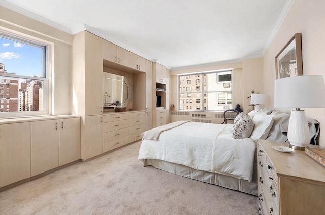 35 Sutton Pl Unit 11A, New York City, NY 10022 - bedroom featuring ornamental molding and light carpet
